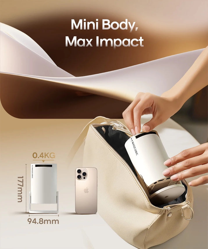 Experience Stunning 4K with the HY300 Pro Mini Projector - Portable, WiFi 6 & Bluetooth 5.4, Auto Keystone, 180° Rotatable for Ultimate Home Theater Enjoyment